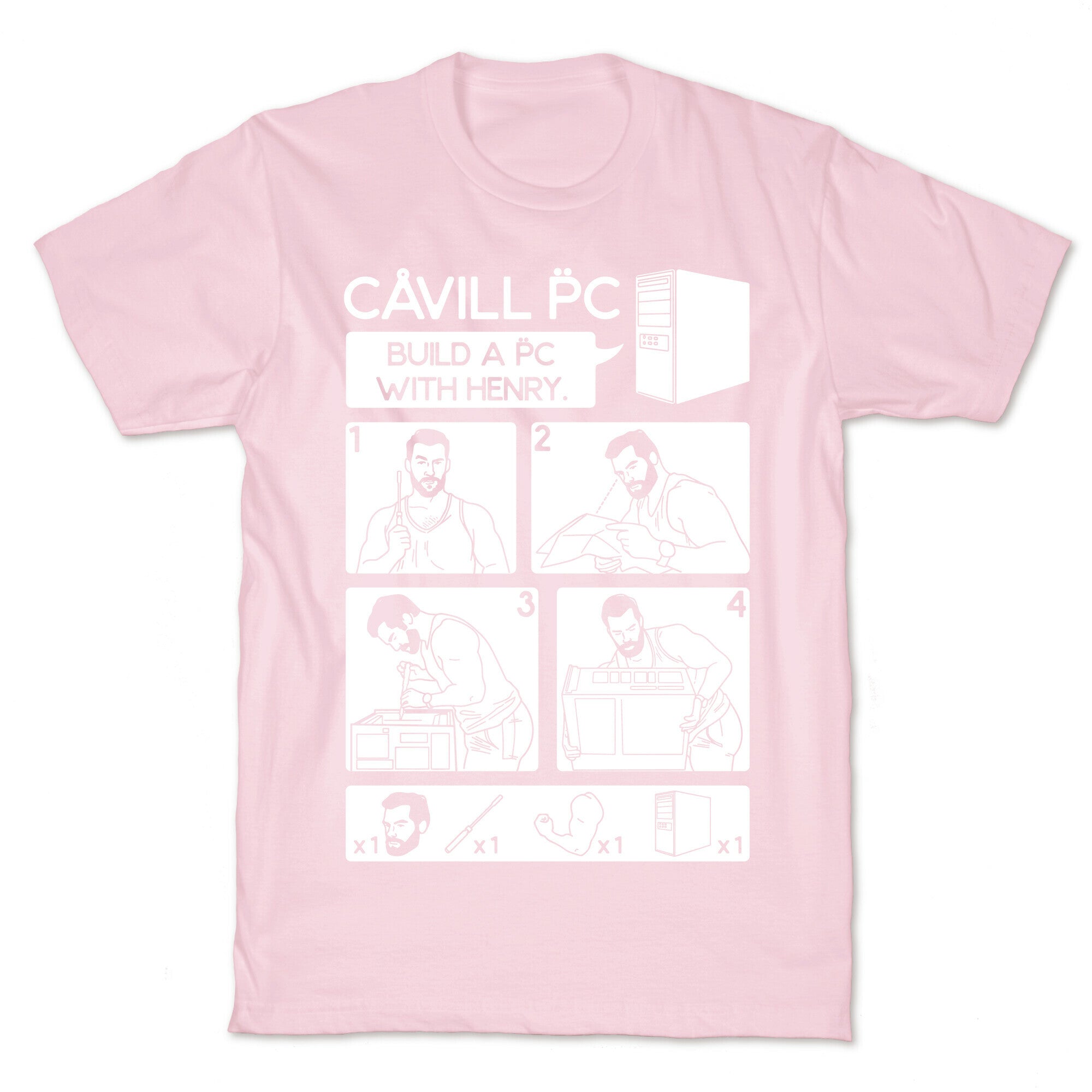 Cavill PC Parody White Print T-Shirt